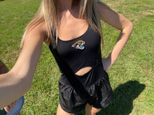 Load image into Gallery viewer, Black Athletic Romper (with patch)
